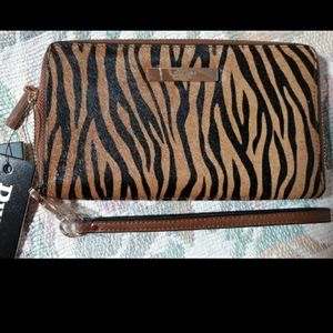 NWT Dune London calf hair leather wallet wristlet